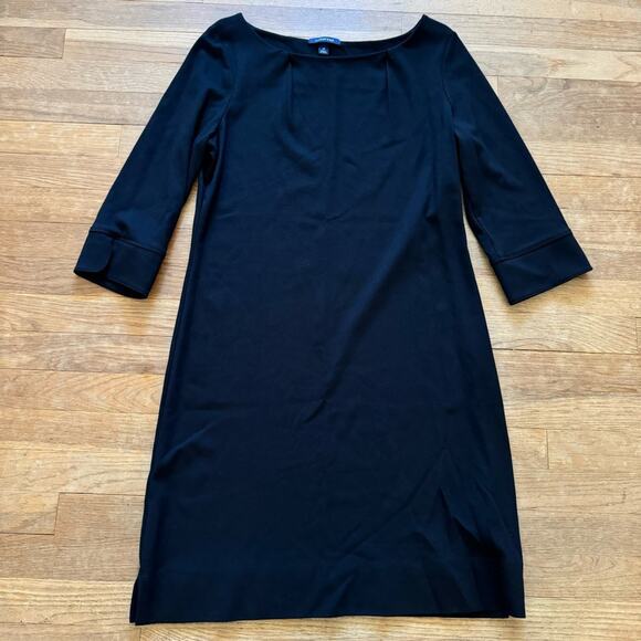 Lands' End black 3/4 sleeve midi shift dress size 10
 b31 - Picture 1 of 4